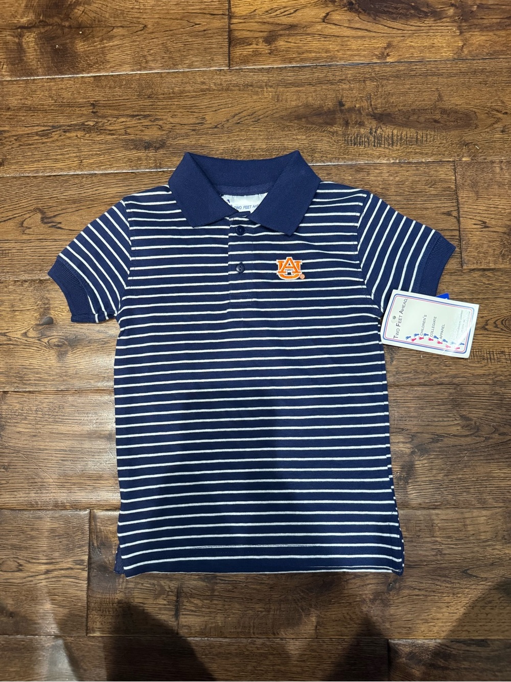 Auburn Stripe Polo Shirt for Kids - Navy/White